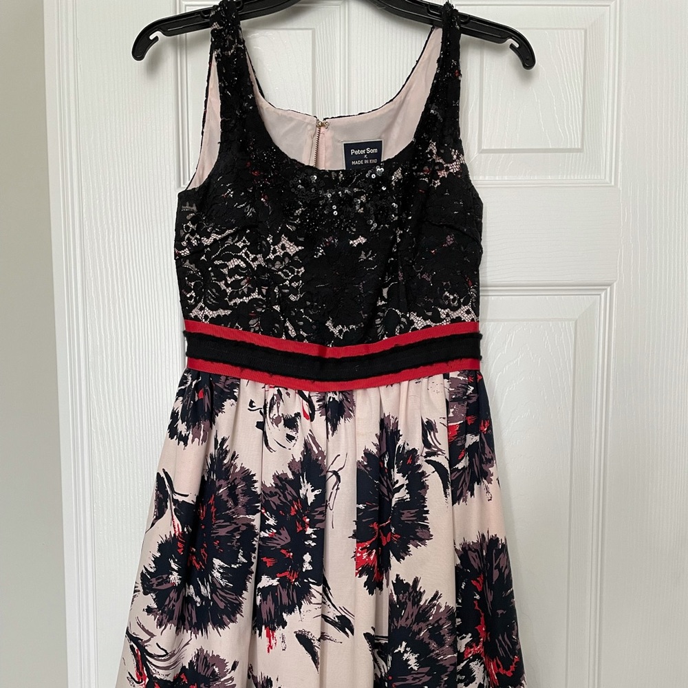 Peter Som for Anthropologie Floral Brushstrokes cocktail dress